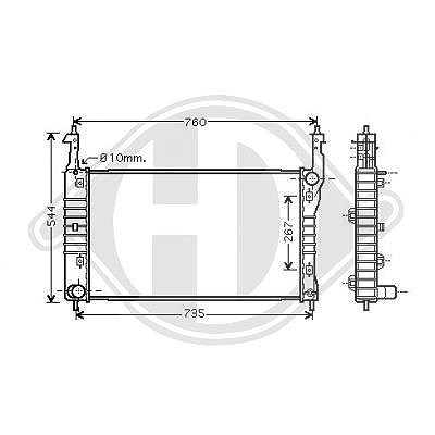 Diederichs Kühler, Motorkühlung [Hersteller-Nr. DCM2675] für Opel, Chevrolet
