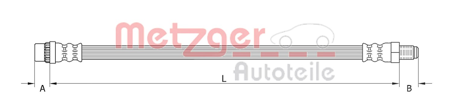 Metzger Autoteile Bremsschlauch [Hersteller-Nr. 4110934] für Renault, Opel