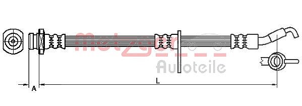 Metzger Autoteile Bremsschlauch [Hersteller-Nr. 4110490] für Fiat, Suzuki