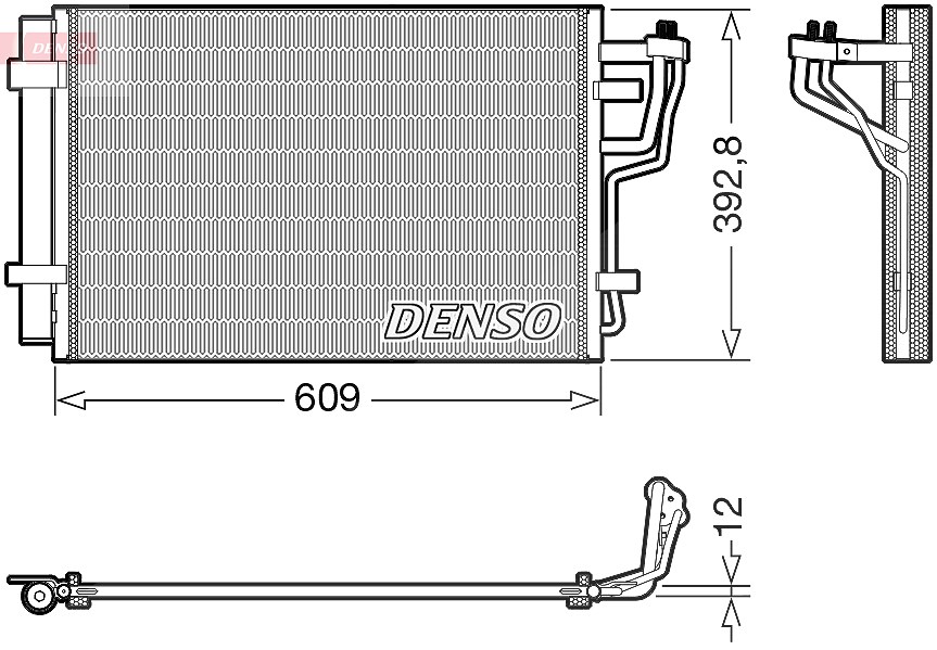 Denso Kondensator, Klimaanlage [Hersteller-Nr. DCN41013] für Kia, Hyundai
