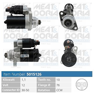 Meat & Doria Starter [Hersteller-Nr. 5015126] für VW, Skoda, Seat, Audi