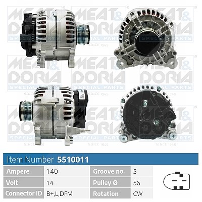 Meat & Doria Generator [Hersteller-Nr. 5510011] für Skoda, Audi, VW