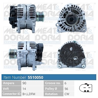 Meat & Doria Generator [Hersteller-Nr. 5510050] für Audi, VW, Ford, Seat, Skoda