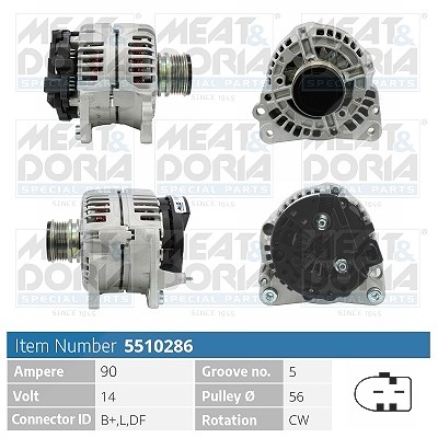 Meat & Doria Generator [Hersteller-Nr. 5510286] für Seat, VW