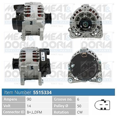Meat & Doria Generator [Hersteller-Nr. 5515334] für Seat, VW, Skoda