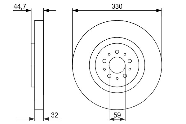 Bosch 1x Bremsscheibe [Hersteller-Nr. 0986479593] für Alfa Romeo