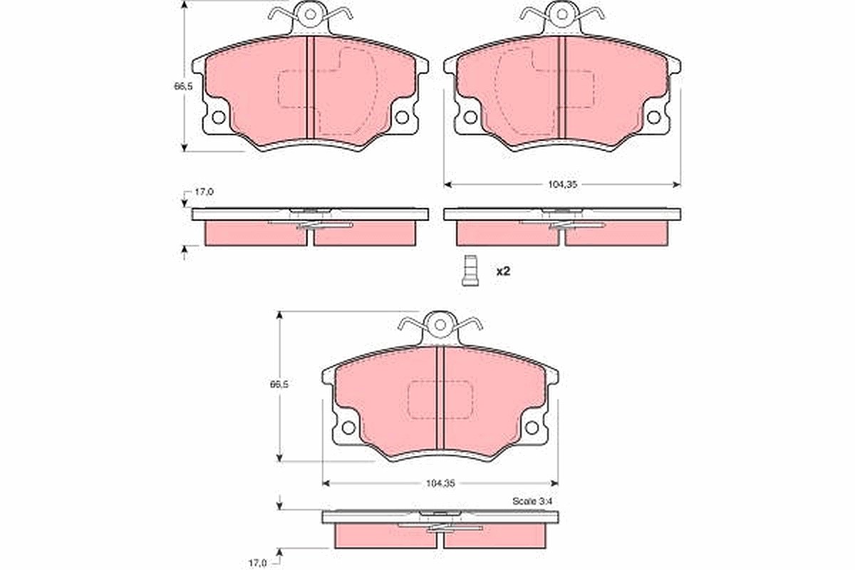 Trw Bremsbelagsatz, Scheibenbremse [Hersteller-Nr. GDB1223] für Alfa Romeo