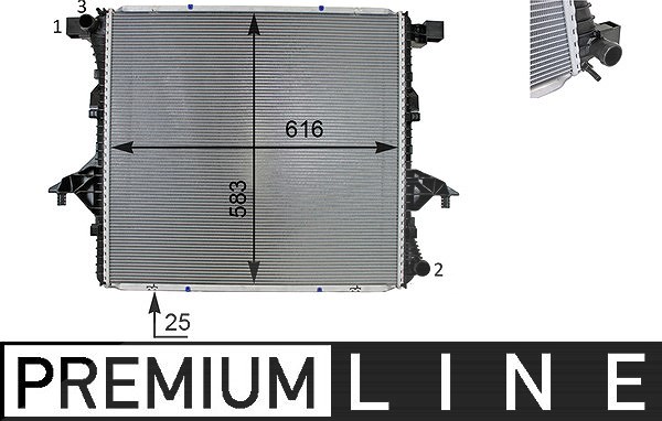 Mahle Kühler, Motorkühlung [Hersteller-Nr. CR81000P] für VW