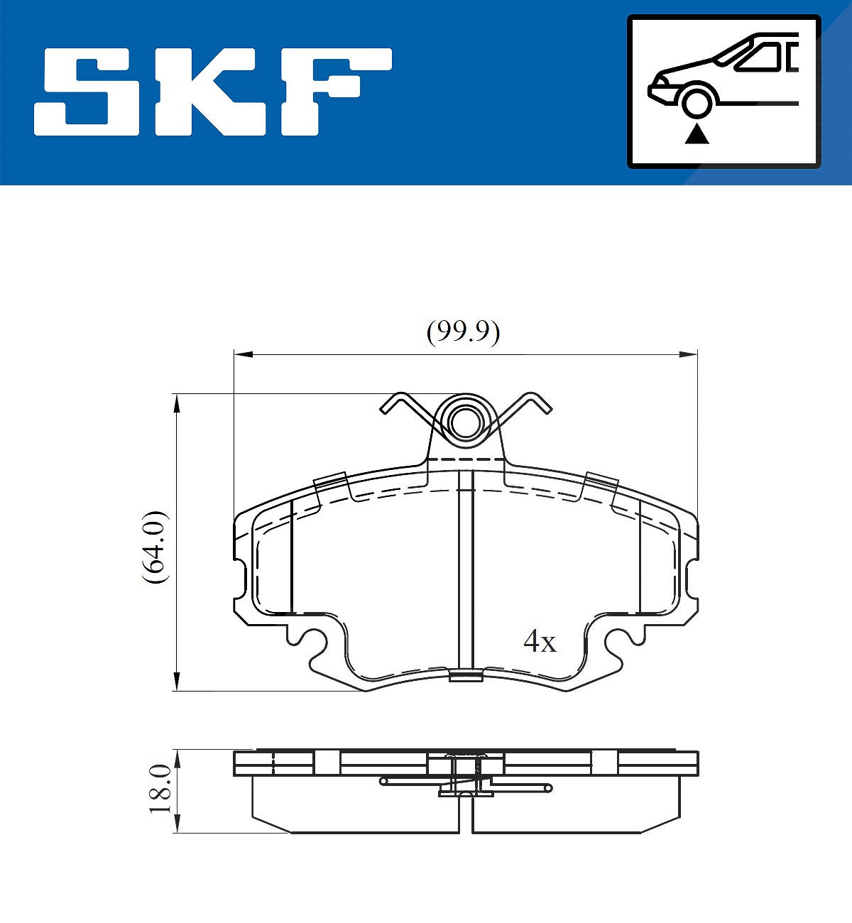 SKF VKBP80050 Bremsbelagsatz für Scheibenbremse Bremsbelagsatz - Bild 6