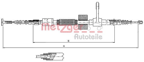 Metzger Autoteile Seilzug, Feststellbremse [Hersteller-Nr. 251.32] für Alfa Romeo