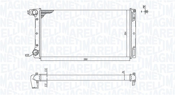 Magneti Marelli Kühler, Motorkühlung [Hersteller-Nr. 350213168000] für Lancia, Fiat