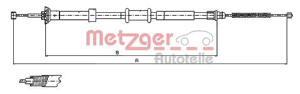 Metzger Autoteile Seilzug, Feststellbremse [Hersteller-Nr. 12.0764] für Ford