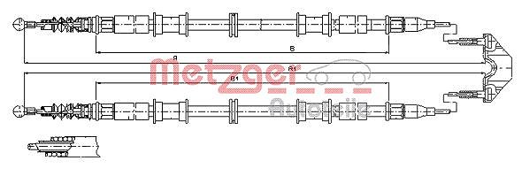 Metzger Autoteile Seilzug, Feststellbremse [Hersteller-Nr. 11.5866] für Opel