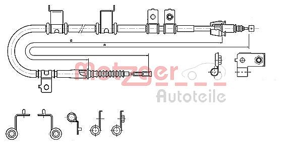 Metzger Autoteile Seilzug, Feststellbremse [Hersteller-Nr. 17.2575] für Hyundai