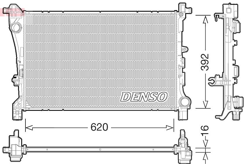 Denso Kühler, Motorkühlung [Hersteller-Nr. DRM09166] für Fiat
