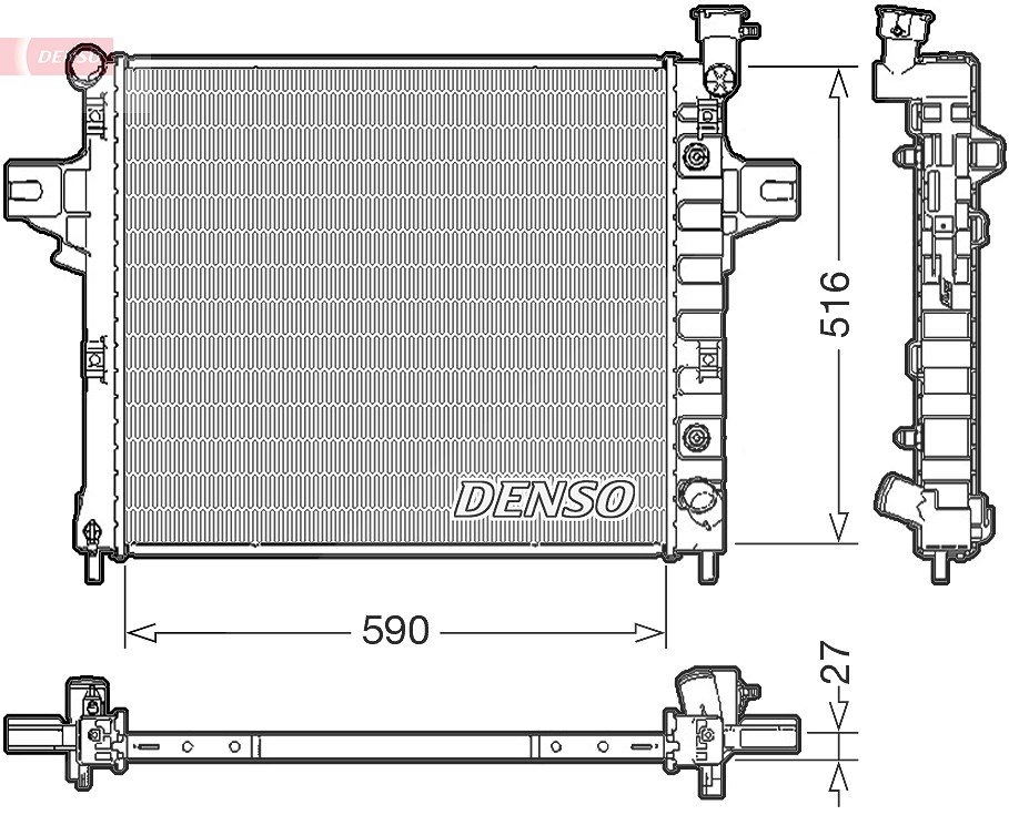 Denso Kühler, Motorkühlung [Hersteller-Nr. DRM06031] für Jeep