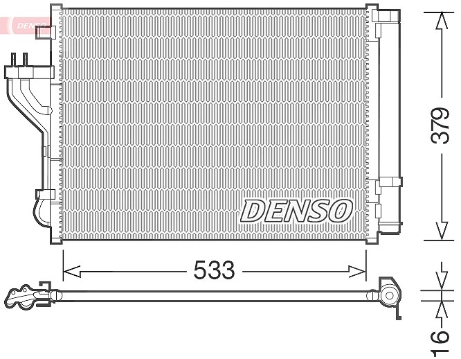 Denso Kondensator, Klimaanlage [Hersteller-Nr. DCN41004] für Kia, Hyundai