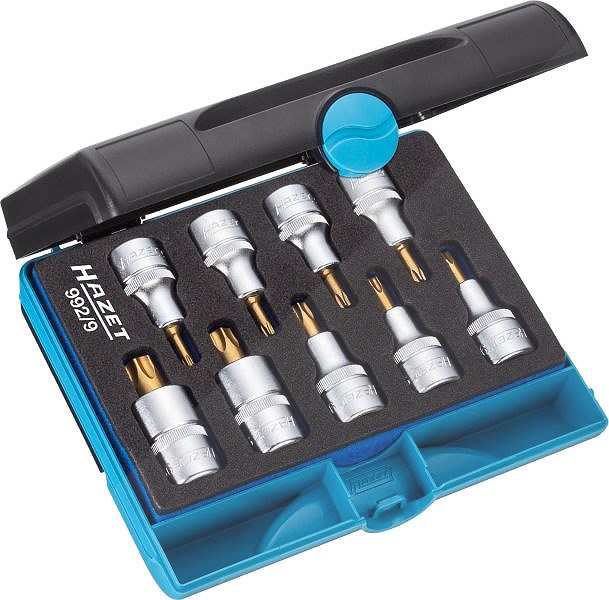 Hazet Bit-Einsatz Satz TORX® - 1/2 - TORX® - T20 – T60 -9-tlg. [Hersteller-Nr. 992/9]