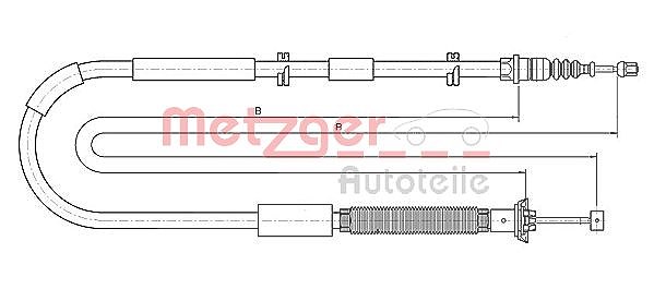 Metzger Autoteile Seilzug, Feststellbremse [Hersteller-Nr. 12.0723] für Fiat