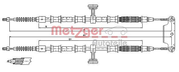Metzger Autoteile Seilzug, Feststellbremse [Hersteller-Nr. 11.5945] für Opel