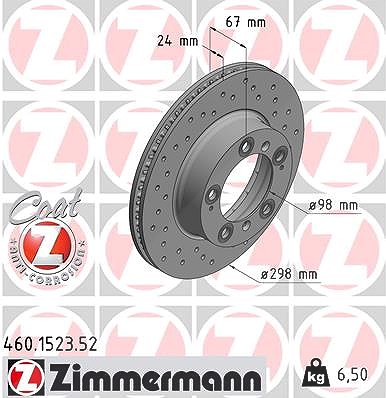 Zimmermann Bremsscheibe [Hersteller-Nr. 460.1523.52] für Porsche