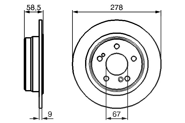 Bosch Bremsscheibe [Hersteller-Nr. 0986478565] für Mercedes-Benz