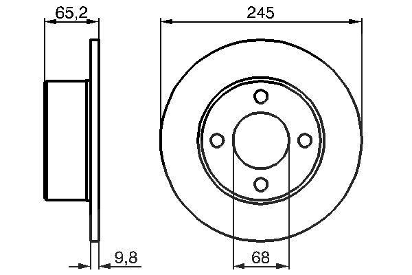 Bosch Bremsscheibe Hinterachse Voll [Hersteller-Nr. 0986478073] für Audi