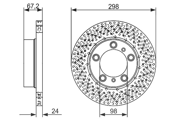 Bosch 1x Bremsscheibe [Hersteller-Nr. 0986479675] für Porsche