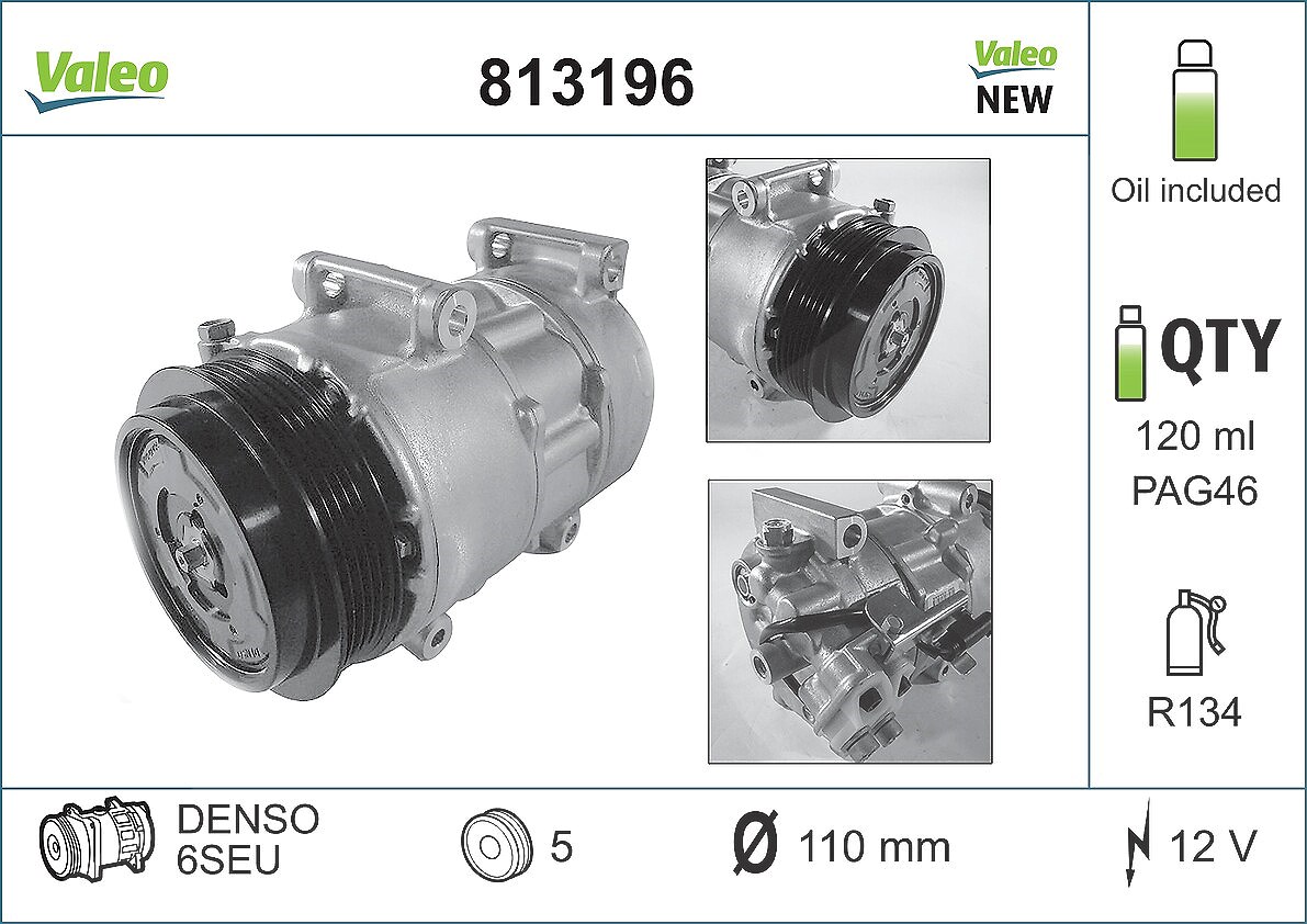 Valeo Kompressor, Klimaanlage [Hersteller-Nr. 813196] für Mercedes-Benz