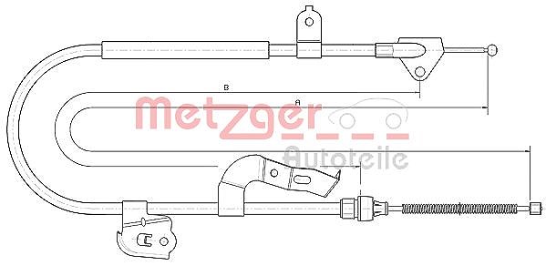 Metzger Autoteile Seilzug, Feststellbremse [Hersteller-Nr. 10.4510] für Citroën, Toyota, Peugeot