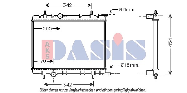Aks Dasis Kühler, Motorkühlung [Hersteller-Nr. 061130N] für Peugeot, Citroën