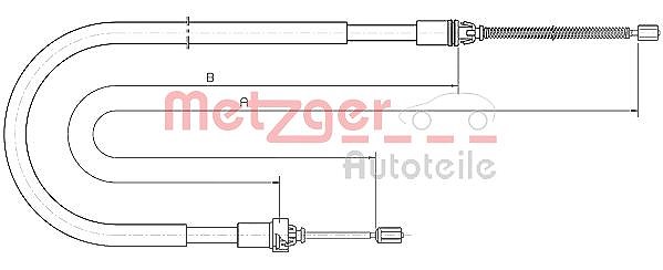 Metzger Autoteile Seilzug, Feststellbremse [Hersteller-Nr. 10.6033] für Peugeot