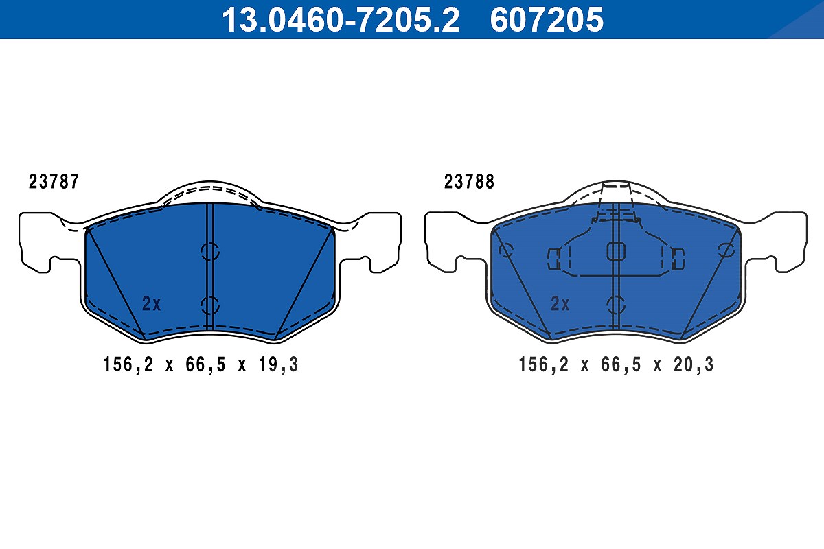 Ate Bremsbelagsatz, Scheibenbremse [Hersteller-Nr. 13.0460-7205.2] für Mazda, Ford