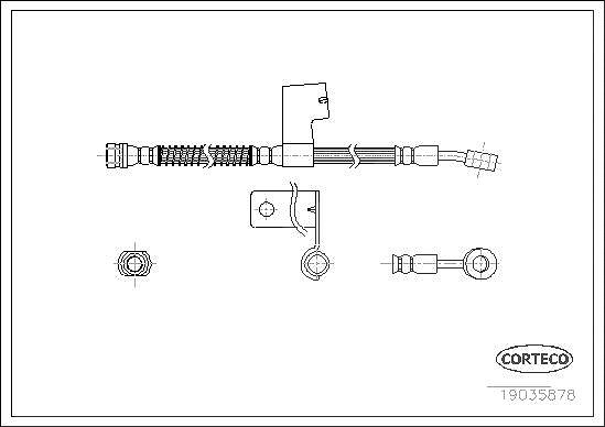 Corteco Bremsschlauch ERSTAUSRÜSTERQUALITÄT [Hersteller-Nr. 19035878] für Hyundai