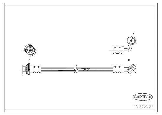 Corteco Bremsschlauch ERSTAUSRÜSTERQUALITÄT [Hersteller-Nr. 19033087] für Toyota