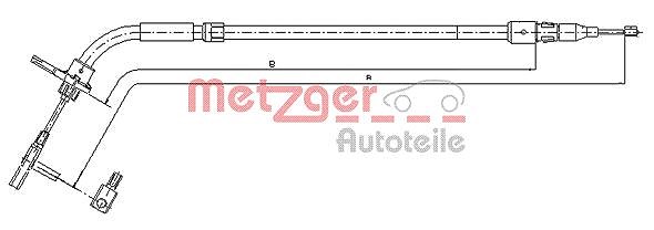 Metzger Autoteile Seilzug, Feststellbremse [Hersteller-Nr. 10.9333] für Mercedes-Benz