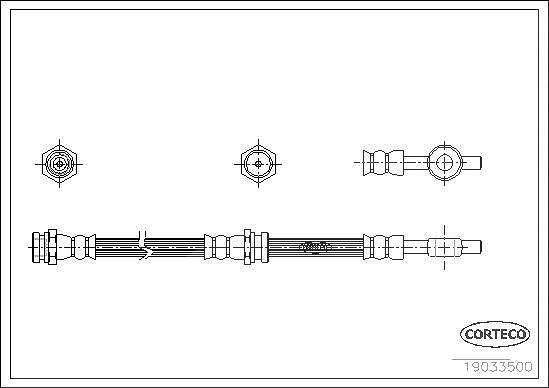 Corteco Bremsschlauch ERSTAUSRÜSTERQUALITÄT [Hersteller-Nr. 19033500] für Hyundai