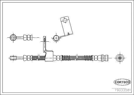 Corteco Bremsschlauch ERSTAUSRÜSTERQUALITÄT [Hersteller-Nr. 19033581] für Hyundai