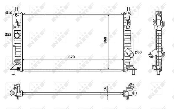 Nrf Kühler, Motorkühlung [Hersteller-Nr. 53905] für Mazda