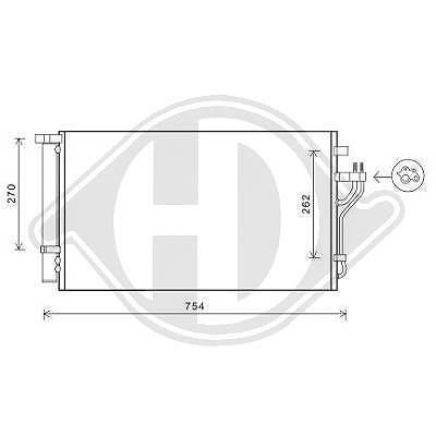 Diederichs Kondensator, Klimaanlage [Hersteller-Nr. DCC1914] für Hyundai, Kia