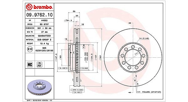 Magneti Marelli Bremsscheibe [Hersteller-Nr. 360406109300] für Iveco