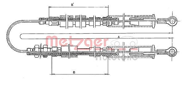 Metzger Autoteile Seilzug, Feststellbremse [Hersteller-Nr. 1401.3] für Fiat