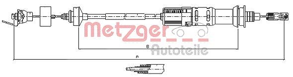 Metzger Autoteile Seilzug, Kupplungsbetätigung [Hersteller-Nr. 11.3925] für Peugeot, Citroën