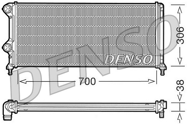 Denso Kühler, Motorkühlung [Hersteller-Nr. DRM09060] für Fiat