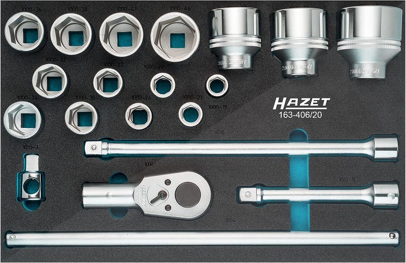 Hazet Steckschlüssel Satz - 3/4 - Sechskant Profil -20-tlg. [Hersteller-Nr. 163-406/20]