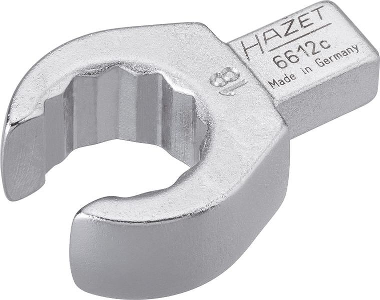 Hazet Einsteck-Ringschlüssel - offen - Vierkant 9x12mm - Zwölfkant 18mm [Hersteller-Nr. 6612C-18]