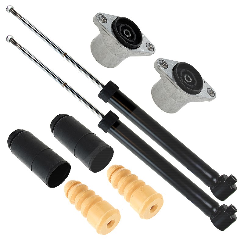 Bestprice 2x Stossdämpfer+Domlager+Staubschutz hinten Gasdru [Hersteller-Nr. 10683184] für Audi, VW