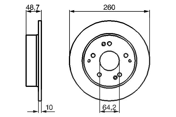 Bosch Bremsscheibe [Hersteller-Nr. 0986479225] für Honda