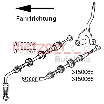 Metzger Autoteile Seilzug, Schaltgetriebe [Hersteller-Nr. 3150064] für Peugeot, Fiat, Citroën