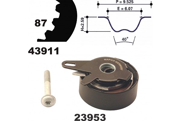 Mapco Zahnriemensatz [Hersteller-Nr. 23911] für Skoda, VW, Audi